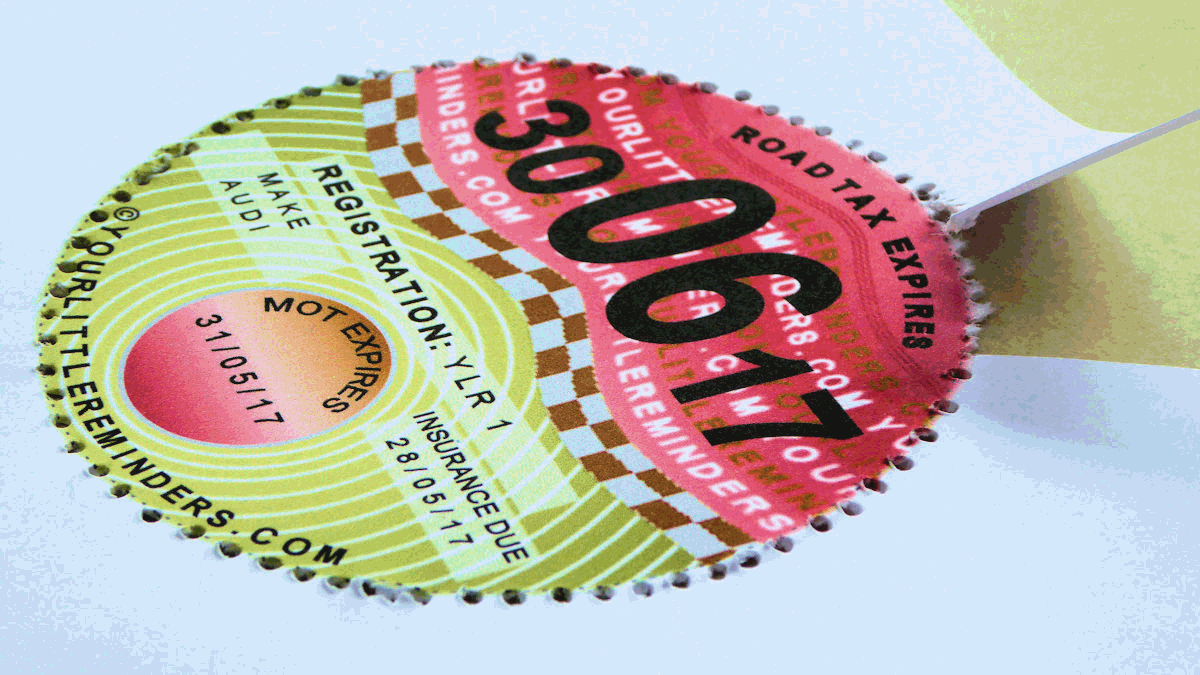 Your Little Reminders Perforated Car Road Tax Reminder