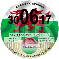 Welsh Y Ddraig Goch Car Road Tax Disc Reminder PYLR006