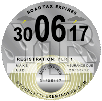 Grey Storm Car Road Tax Disc Reminder PYLR012