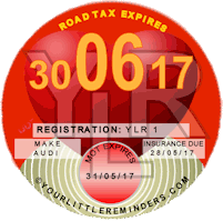 Valentine Car Road Tax Disc Reminder PYLR014