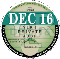 Retro 1963 Car Road Tax Disc Reminder PYLR063