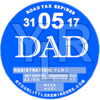 Dad Car Vehicle Road Tax Disc Reminder PYLR162